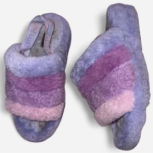 UGG Purple and Pink Plush Slippers